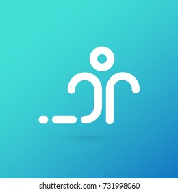 Logo design abstract people vector template. Illustration design of logotype activity person symbol. Vector happy man web icon.