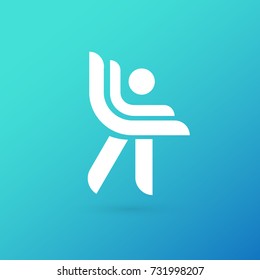 Logo design abstract people vector template. Illustration design of logotype activity person symbol. Vector happy man web icon.