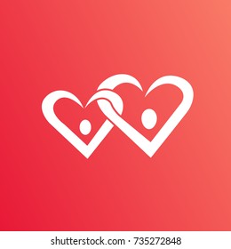 Logo design abstract people vector template. Illustration design of logotype business family symbol. Vector happy man web icon.