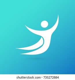 Logo design abstract people vector template. Illustration design of logotype activity person symbol. Vector happy man web icon.