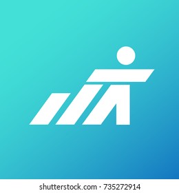 Logo design abstract people vector template. Illustration design of logotype activity person symbol. Vector happy man web icon.