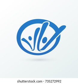 Logo design abstract people vector template. Illustration design of logotype business team symbol. Vector happy man web icon.