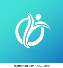 Logo design abstract people vector template. Illustration design of logotype activity person symbol. Vector happy man web icon.