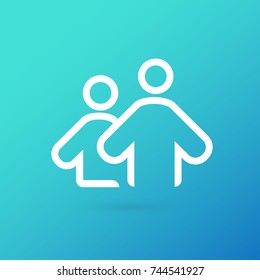 Logo design abstract people vector template. Illustration design of logotype business team symbol. Vector happy man web icon.