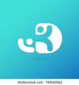 Logo design abstract people vector template. Illustration design of logotype business family symbol. Vector happy man web icon.