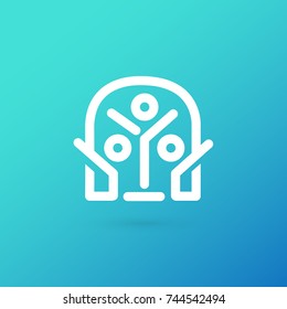 Logo design abstract people vector template. Illustration design of logotype business family symbol. Vector happy man web icon.