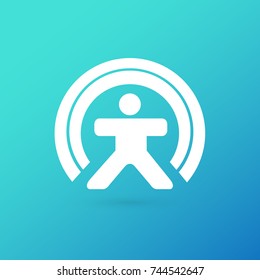 Logo design abstract people vector template. Illustration design of logotype activity person symbol. Vector happy man web icon.