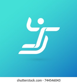 Logo design abstract people vector template. Illustration design of logotype activity person symbol. Vector happy man web icon.