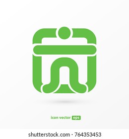Logo design abstract people vector template. Illustration design of logotype business team symbol. Vector happy man web icon.