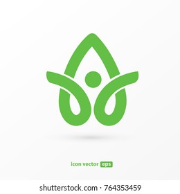 Logo design abstract people vector template. Illustration design of logotype business team symbol. Vector happy man web icon.