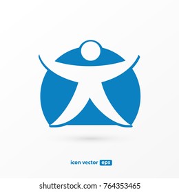 Logo design abstract people vector template. Illustration design of logotype business team symbol. Vector happy man web icon.