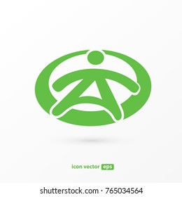 Logo design abstract people vector template. Illustration design of logotype business team symbol. Vector happy man web icon.