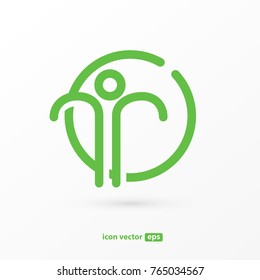 Logo design abstract people vector template. Illustration design of logotype business team symbol. Vector happy man web icon.