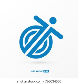 Logo design abstract people vector template. Illustration design of logotype business team symbol. Vector happy man web icon.
