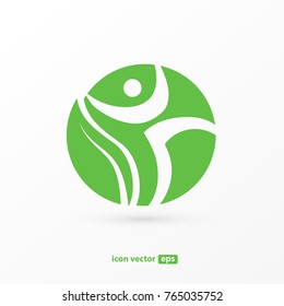 Logo design abstract people vector template. Illustration design of logotype business relaxation symbol. Vector happy man web icon.