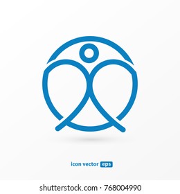 Logo design abstract people vector template. Illustration design of logotype business team symbol. Vector happy man web icon.