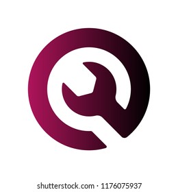 Logo design abstract repair vector template. Illustration design of logotype business spanner symbol. Vector web work tool icon.