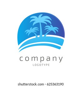Logo design abstract resort vector template. Illustration design of logotype business travel symbol.