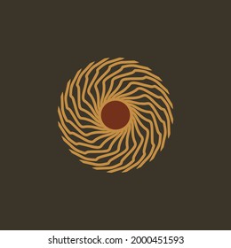 logo design with abstract shape in circle themes