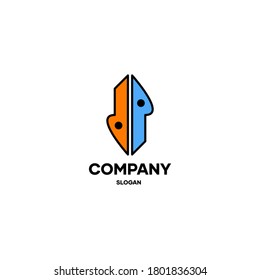 Logo design abstract style, logotype simple dp letter initial
