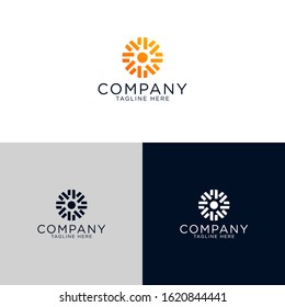 Logo design Abstract sun strong bold style