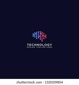 Logo design, abstract symbols, for the business identity of technology companies, - vector