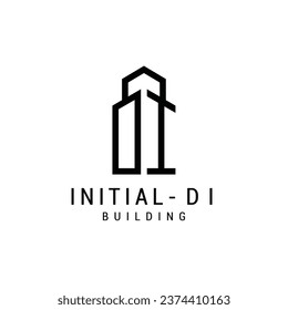 Logo design abstract template initial letter DI element with geometry. Modern and minimalist artistic s symbol