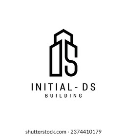 Logo design abstract template initial letter DS element with geometry. Modern and minimalist artistic s symbol