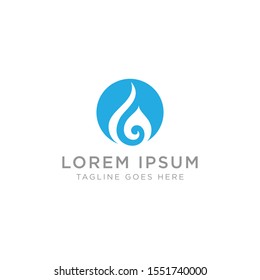 Logo Design with Abstract Water Drop Icon