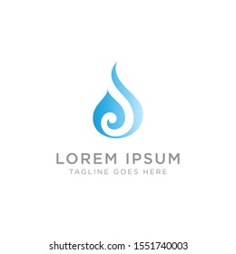 Logo Design with Abstract Water Drop Icon