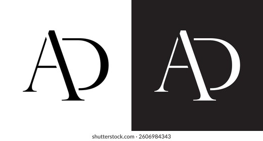 logo design with ad letters on negative background