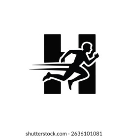 The LOGO design adopts the element of the letter "H" transforming into running, which is artistic, tough, simple, black, vector, pure white