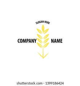 Logo design for agriculture, agronomy, wheat farm, rural country farming field, natural harvest
