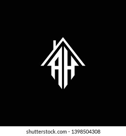 Logo design of AH HA in vector for construction, home, real estate, building, property. Minimal awesome trendy professional logo design template on black background.