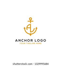 Logo Design AL anchor artistic alphabet logo icons that are elegant, trendy. - Vector