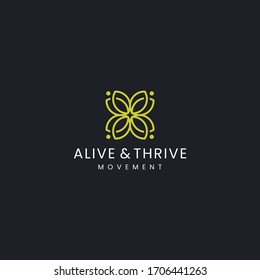 diseño de logotipo vivo y próspero diseño gráfico de belleza de la empresa exclusivo premium