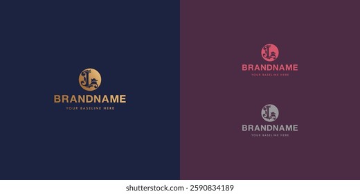 Logo design with alphabet L. Letterform design or mark. Vector illustration. Vintage style brand identity.