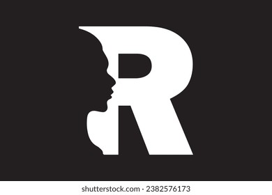 Logo design with alphabet "R" illustration