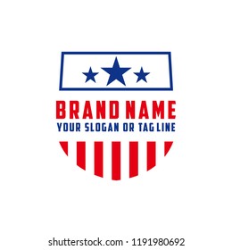 logo design american shield vector template