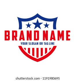 Logo Design American Shield Vector Template