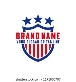 logo design american shield vector template