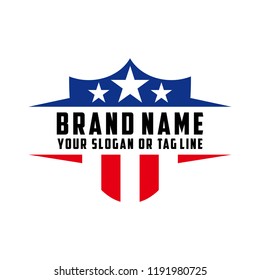 logo design american shield vector template