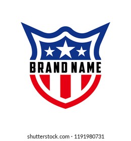 logo design american shield vector template