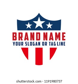 logo design american shield vector template