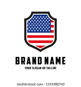 logo design american shield vector template