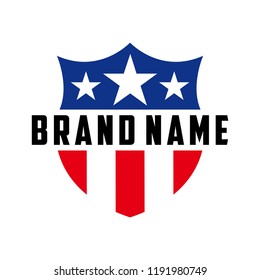 logo design american shield vector template