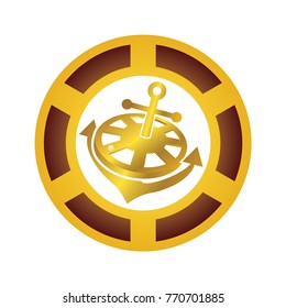 logo design anchor, the golden vessel
vector template