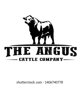 logo design for angus cattle farm design svg