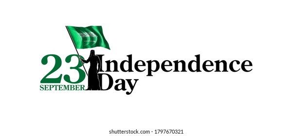 logo design Anniversary 89 years The national holiday of the Kingdom of Saudi Arabia, is celebrated on September 23rd minimal graphic design with Saudi Arabia flag