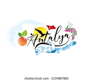 Logo design with "Antalya" text